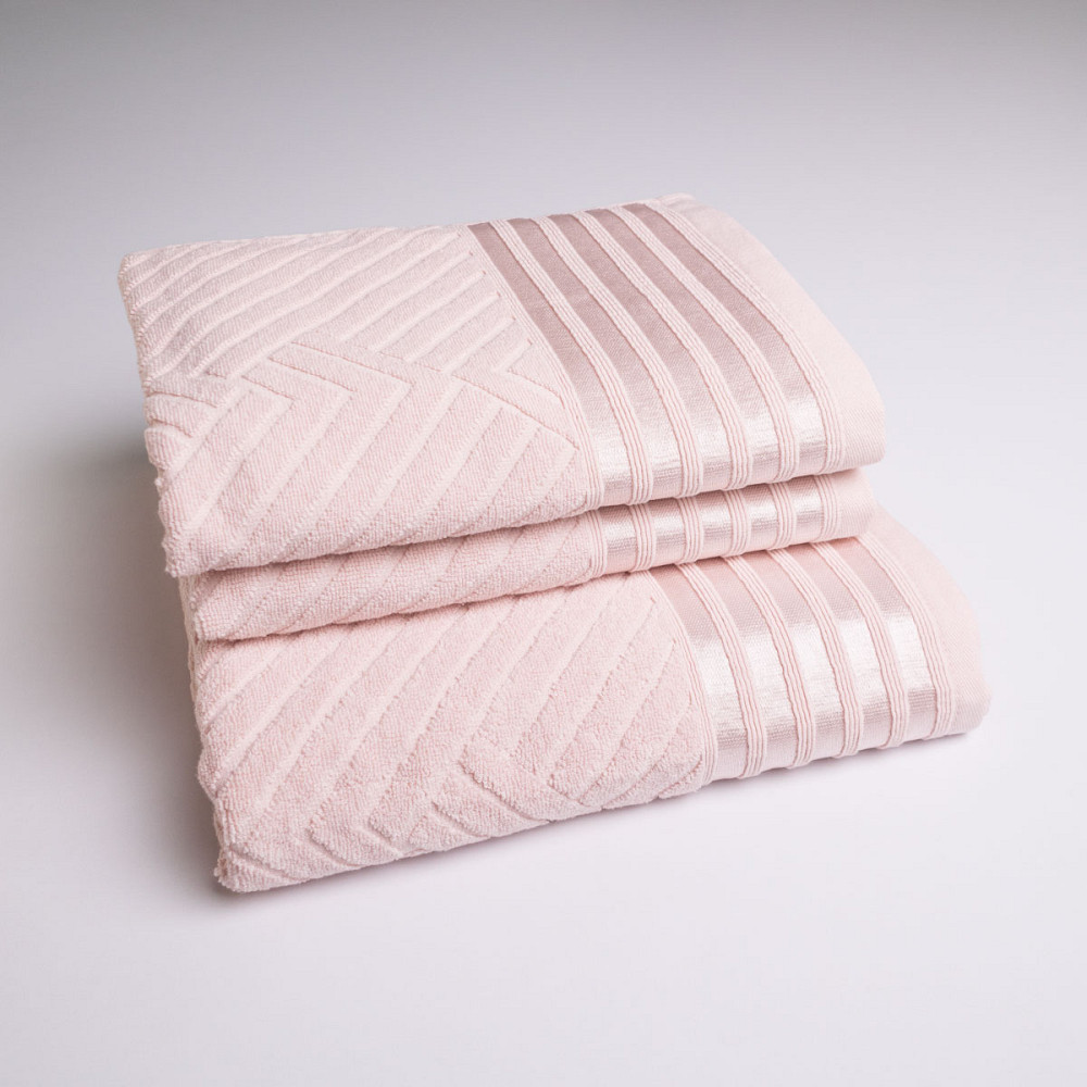 Набор махровых полотенец SOFT 3шт GM Textile 50х90см, 50х90см, 70х140см 500г/м2 (Розовый) Сумы - изображение 1