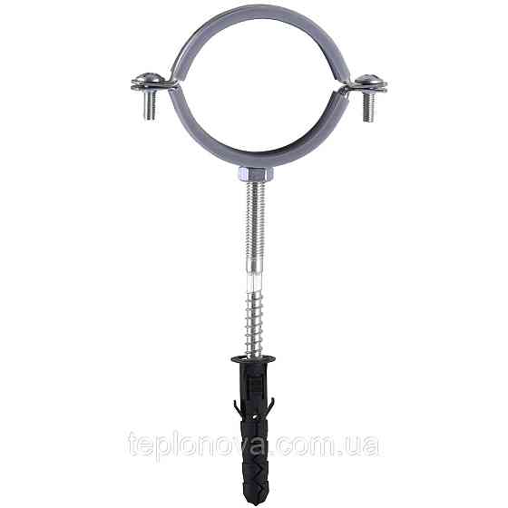 Хомут у зборі CR 2" (59-65 мм) з гвинтом-шурупом 8*100 і дюбелем у уп., сірий Чернівці