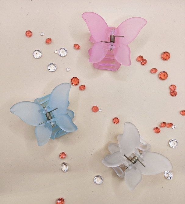 Комплект шпильок "Метелики" 3 шт матові Сміла - фото 1