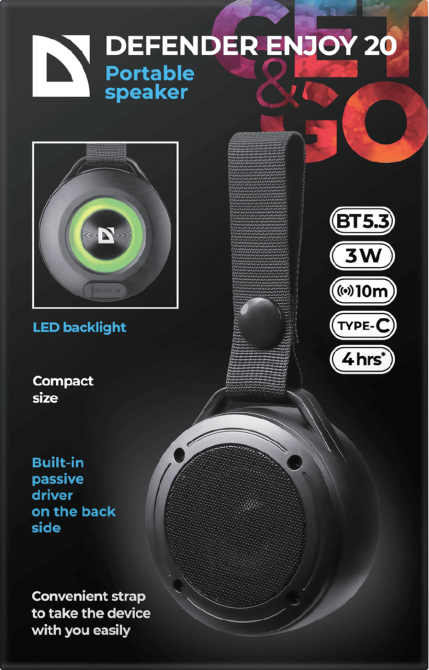 Портативна акустика Defender Enjoy 20 3Вт Black (65920) (7202792) Киев - изображение 7