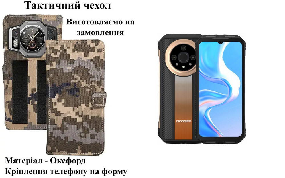 Тактичний чохол для DOOGEE N20, N20 Pro, кріпиться до спорядження на липучці Київ - фото 1