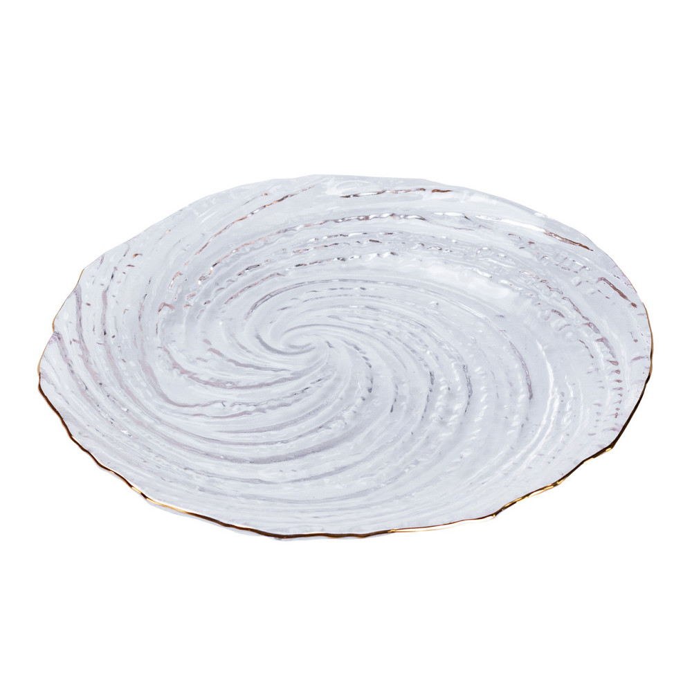 TS Kitchen Десертна тарілка Ø18 см із золотим обідком прозора Киев - изображение 1