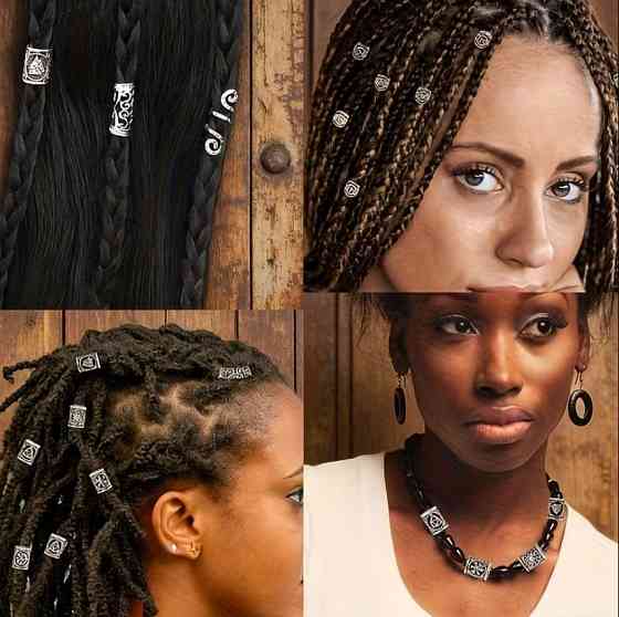 Набір намистин з рунами 80 шт металеві бусини для браслетів кулонів амулетів волосся дредів косичок Київ