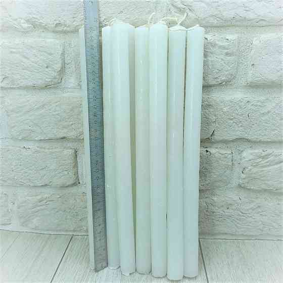 Свеча хозяйственная белая парафиновая 30×2 см — классическая длинная свеча для дома и дачи Харьков