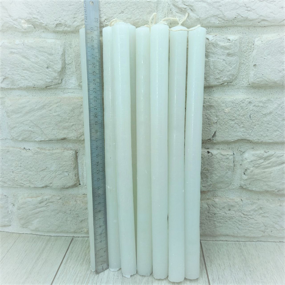 Свеча хозяйственная белая парафиновая 30×2 см — классическая длинная свеча для дома и дачи Харьков - изображение 2