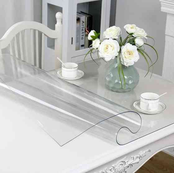 Силіконова скатертина на стіл Soft Glass М'яке скло 1.3х1.0 м (товщина 1.5мм) Вінниця