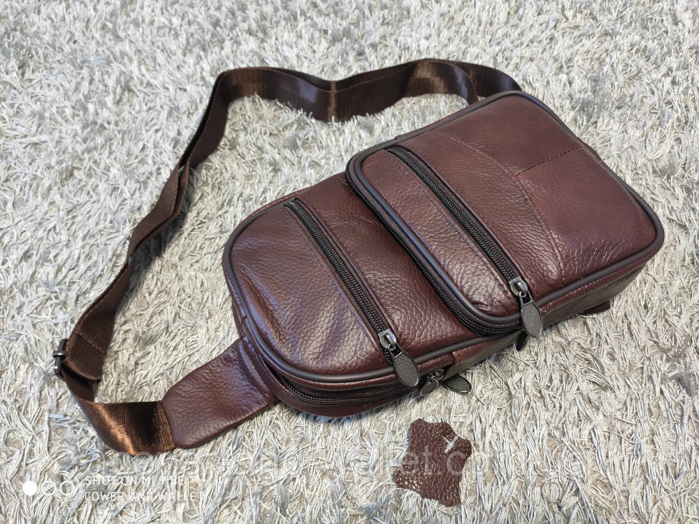 Мужская нагрудная сумка через плечо из натуральной кожи ST Leather Киев - изображение 8