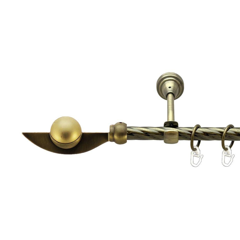 Карниз Orvit Фламінго металевий однорядний відкритий скручена труба кільце металеве Антик 16 мм 240 см Львов - изображение 1