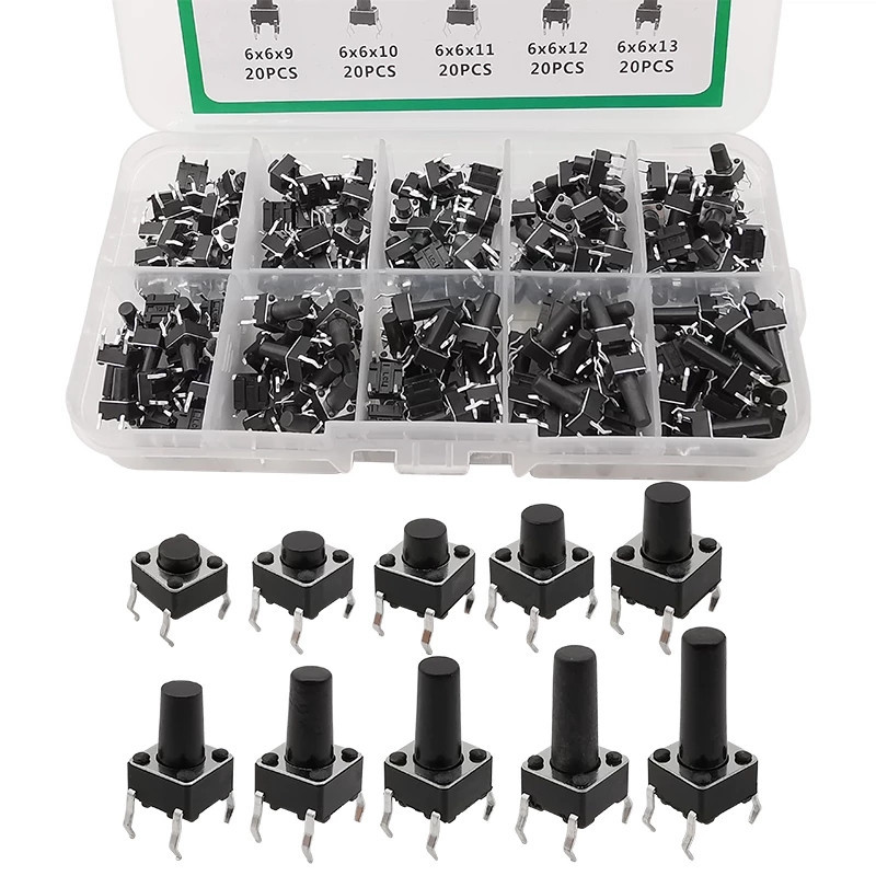 Набор тактовых кнопок 200 шт, 6x6 мм, 4 контакта Киев - изображение 4