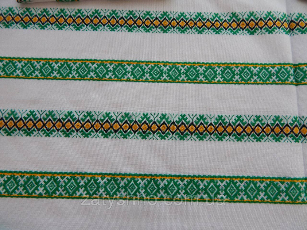 Скатертина зелена вишита на бавовні Київ - фото 4
