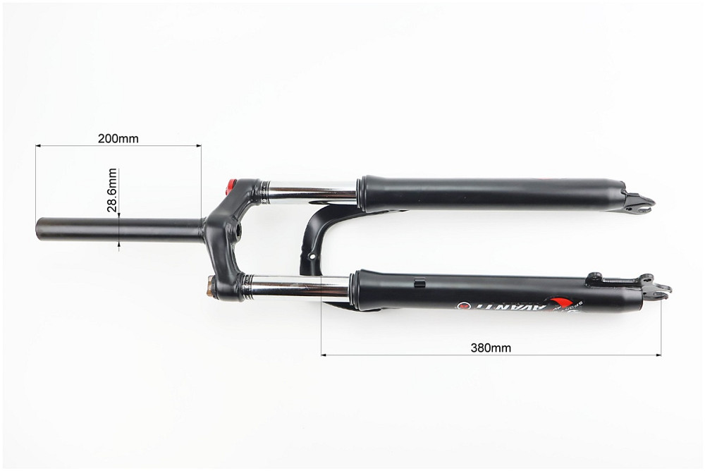 Вилка 27,5" амортизаційна, без різьби 1-1/8" (28,6мм), шток 200мм, з ходом 80мм, Disk-brake, M Lockout, чорна FRK-27 Київ - фото 4