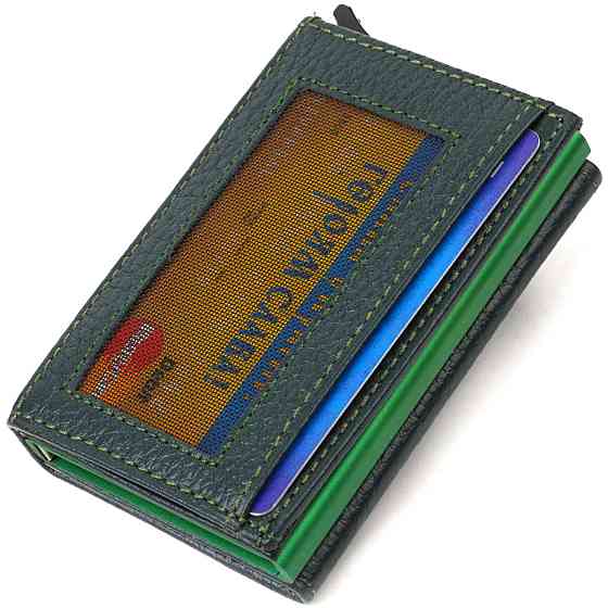 Картхолдер унисекс в три сложения с автоматическим мехнизмом из натуральной кожи флотар CANPELLINI 21932 Киев