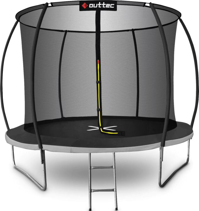 Батут OUTTEC Pumpkin з внутрішньою сіткою 8 футів 252 см чорно-сірий Київ - фото 1