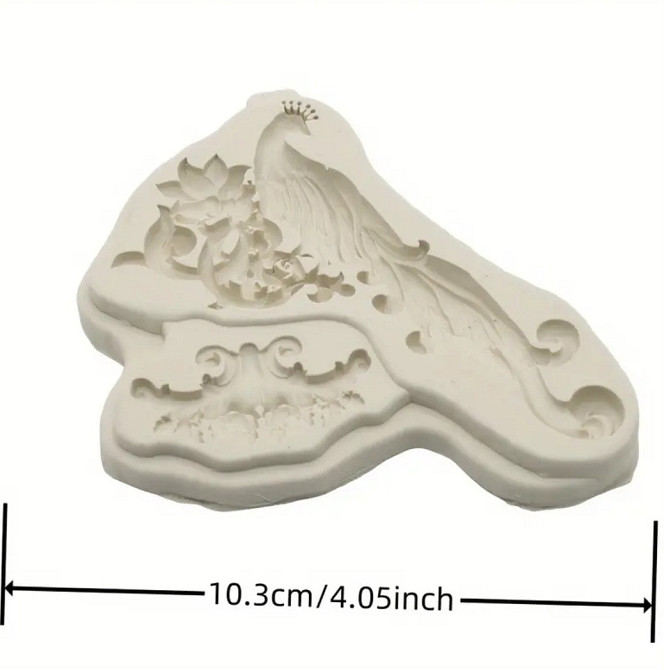 Молд силиконовый Павлин 103 на 80 мм серый Киев - изображение 2