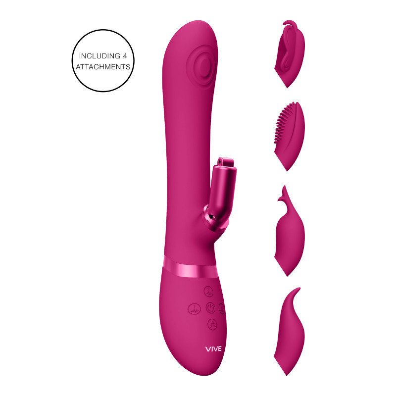 Вибратор-кролик Etsu пульсация + 4 насадки цвет: розовый Vive (Нидерланды) Sex Aura Киев - изображение 1