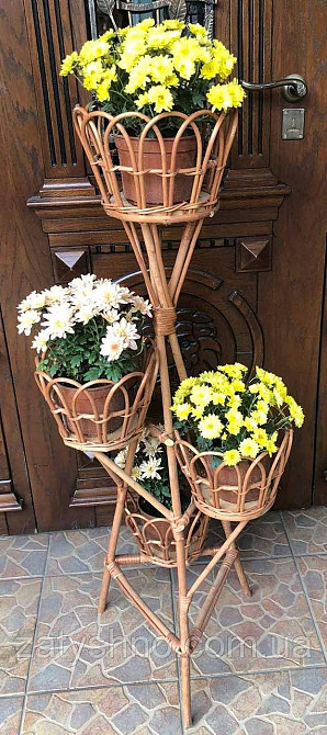 Підставка для квітів із лози для 4 вазонів Київ - фото 2