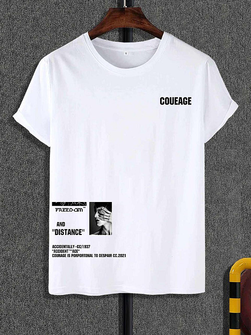 Футболка мужская с принтом  42 Белая 2664088926 Днепр - изображение 1