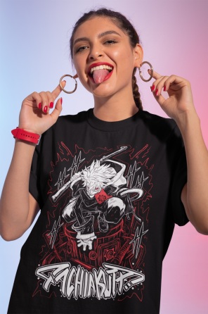 Футболка для хлопчика з аніме принтом Гакхіакута Томе Джапанесе Танкобон оверсайз (зріст від 165 до 180) Чорний AnimeJ0753m Дніпро