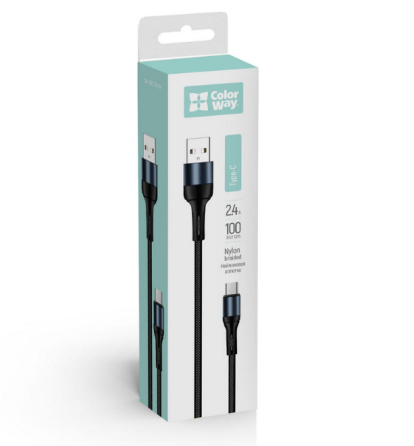 Кабель USB Type-C ColorWay CW-CBUC045-BK 2,4A 1м чорний Житомир
