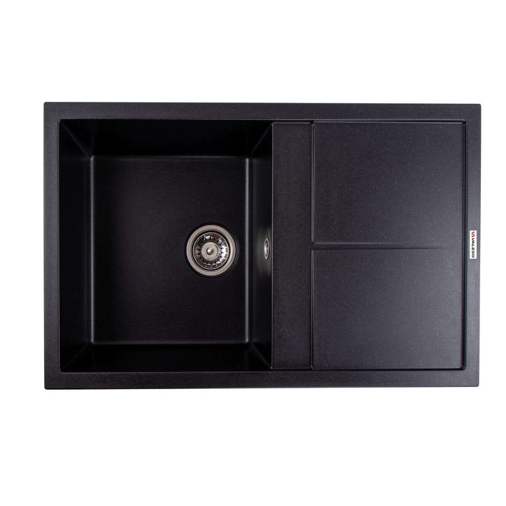 VALESO Гранітна мийка для кухні VALESO SELENA 7950 матова Чорний металік Коломия - фото 1
