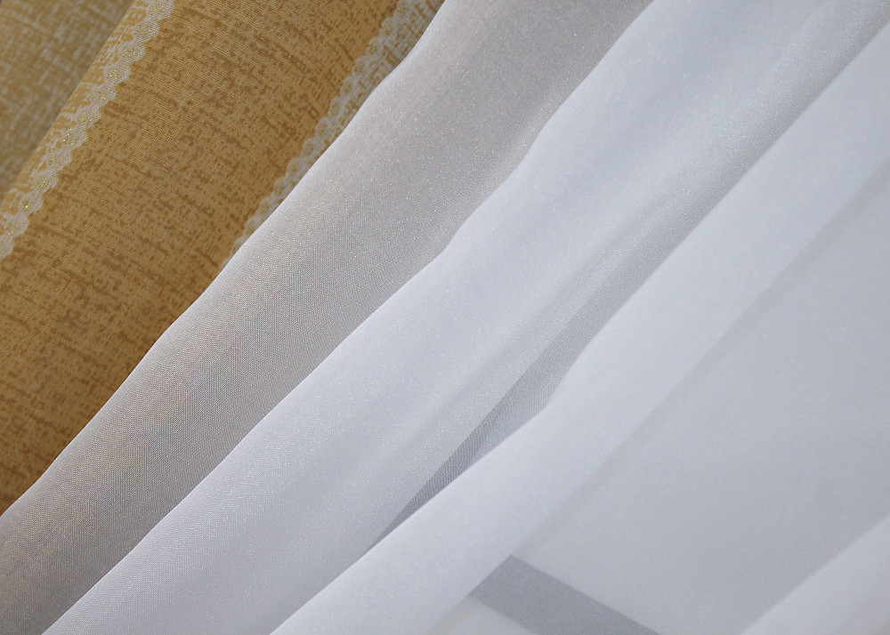 Кухонні шторки VR-Textil № 083к з підв'язками Коричневий з білим 280х170 см (52-0914) Київ - фото 5