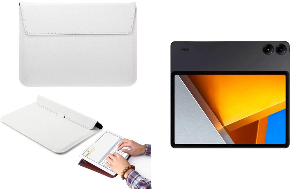 Чохол-конверт VitoCase для Xiaomi Poco Pad, з функцією підставки для планшета Білий Київ - фото 1