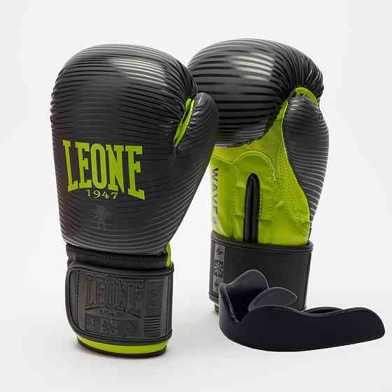Боксерські рукавиці Leone GN313 WAVES Black 12 унцій (капу в комплекті) Кам'янське