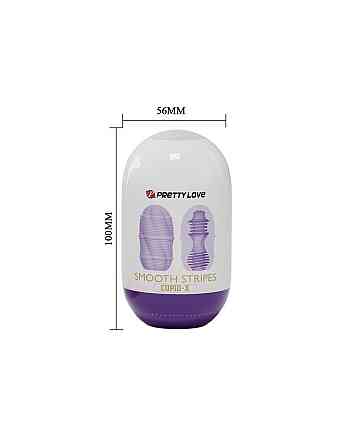 Мастурбатор мини с ребристым рельефом Pretty Love Smooth Stripes Cupid X Egg, фиолетовый Sex Aura Киев