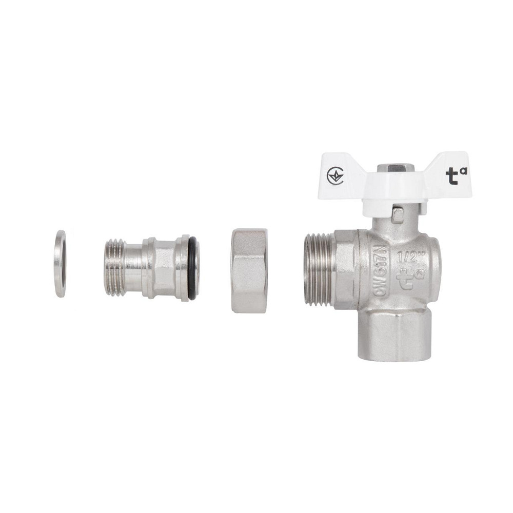 Кран кульовий "Американка" Thermo Alliance Forte 1/2" з антипротіканням кутовий SF223W15 Київ - фото 8