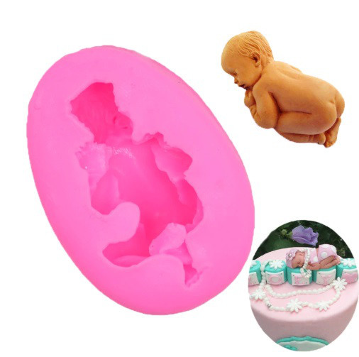 Молд силиконовый Младенец 65 на 45 мм розовый Киев - изображение 4