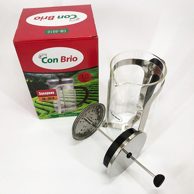 Заварники для чая и кофе Con Brio 1000 мл CB-5510, Заварник френч-пресс, Ручной френч прес TR-407 для чая Киев - изображение 8