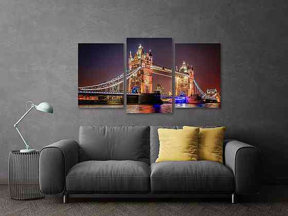 Модульная картина в гостиную / спальню  Тауерський міст Art-652_3 70x130 см Киев