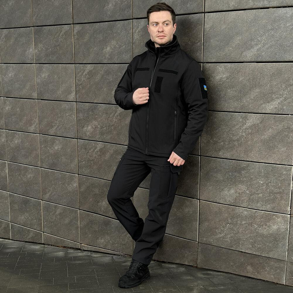 Военная мужская черная демисезонная куртка Pobedov Shadow с липучками 3XL Киев - изображение 8