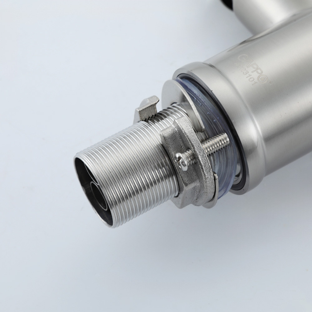 Смеситель для кухни GAPPO G4098-15 с гибким изливом, сатин/черный Киев - изображение 6