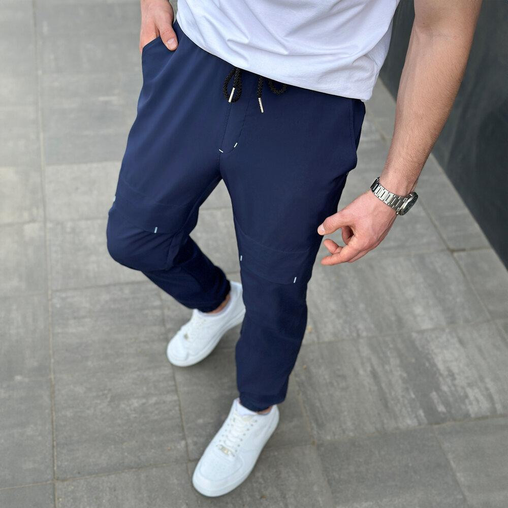 Чоловічі штани джогери з кишенями сині Pobedov Vershyna Київ - фото 10