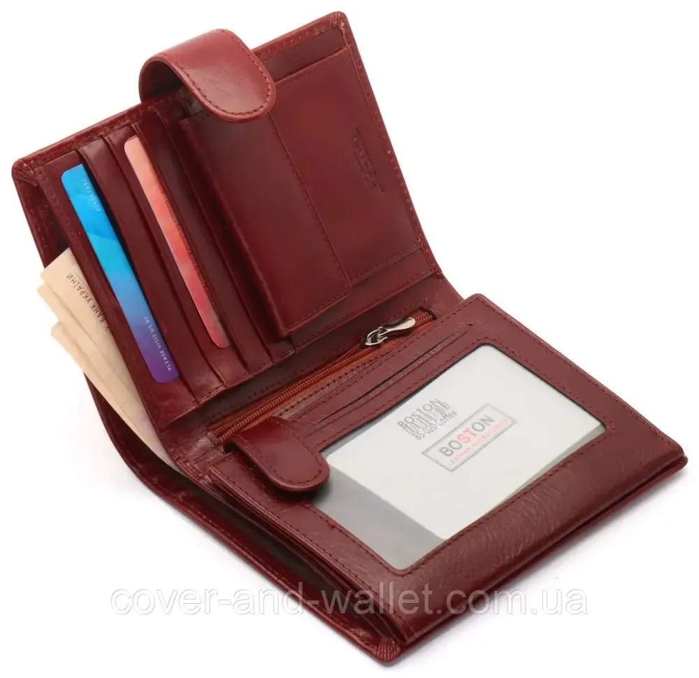 Якісний чоловічий гаманець з гладкої шкіри коричневого кольору Boston B5-020 Київ - фото 4