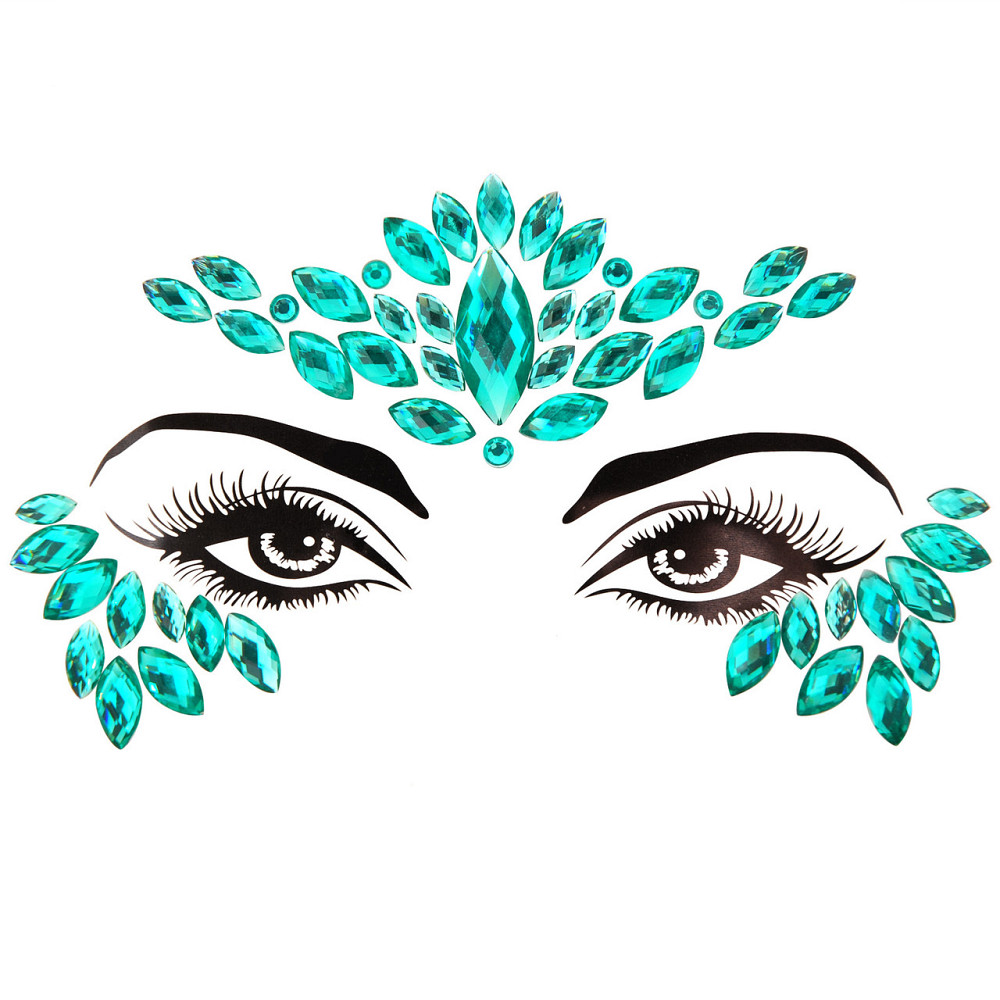 Стрази на обличчя для дітей і дорослих one size зелений Київ - фото 1