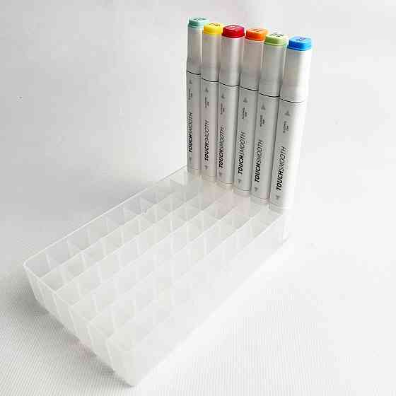 Підставка для маркерів органайзер для канцелярського приладдя 60 осередків Прозора Кам'янець-Подільський