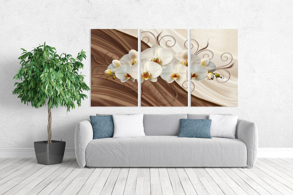 Модульная картина в гостиную / спальню  Квіти Орхідея   ART-226_3A 70х130 см Киев - изображение 2