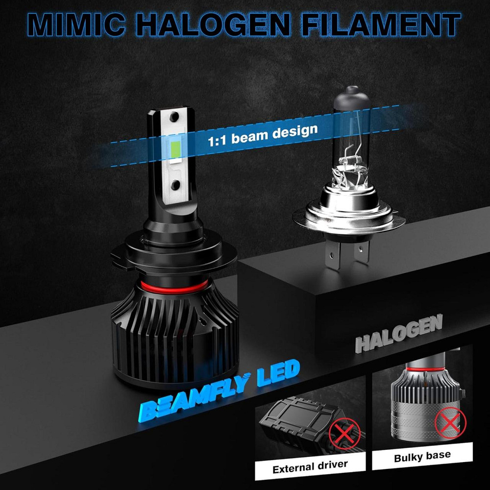 BEAMFLY H11 Светодиодные лампы для головных фар 16000 лм Автомобильные лампы дальнего/ближнего света 100 Вт Днепр - изображение 4