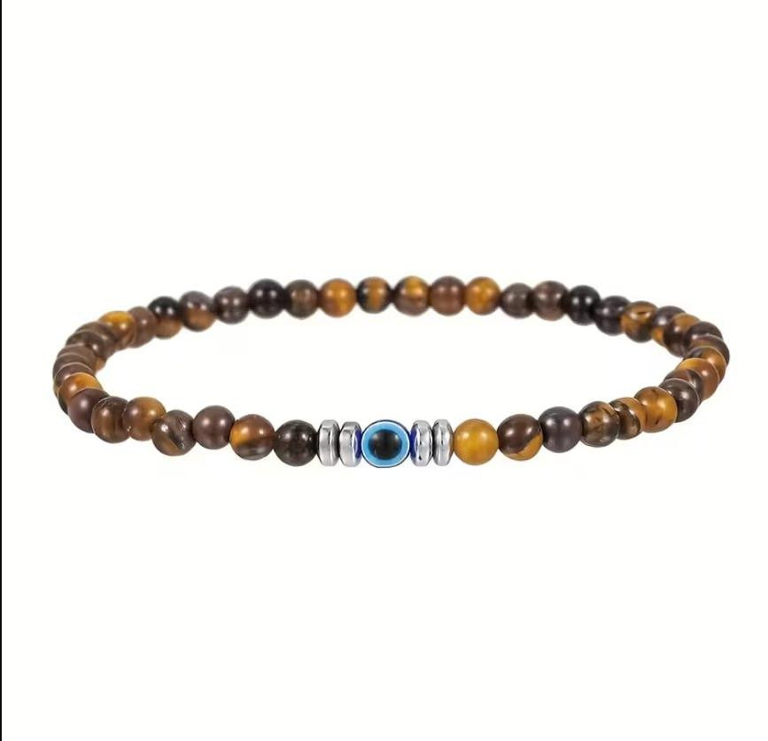Браслет из тигрового глаза с «глазом» от зависти – мужской талисман Киев - изображение 2