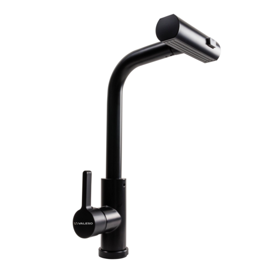 PLATINUM Змішувач кухонний XK09B VALESO PVD чорний Киев