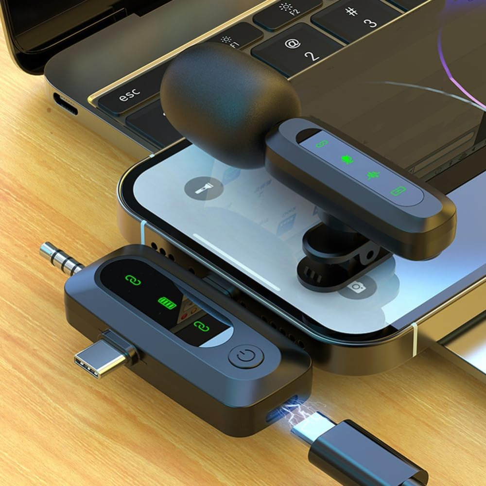 Беспроводные петличные микрофоны J3, 2 шт., USB Type-C, шумоподавление, 360° клипса, дальность до 20 м, для TikTok, YouTube Киев - изображение 4