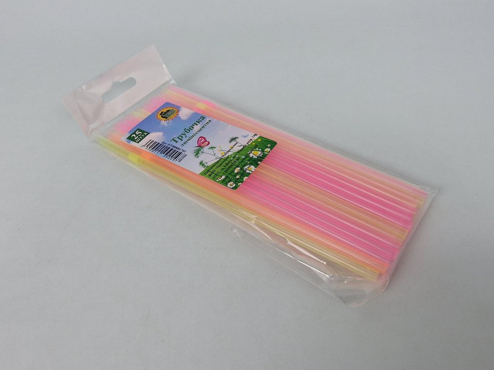 Трубочка для коктейлів люмінесцентна (25шт) ТМ "Супер торба" Харків - фото 2