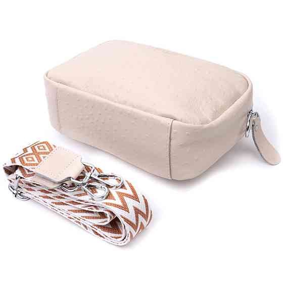 Фактурна сумка жіноча з натуральної шкіри Біла (Vintage) Київ