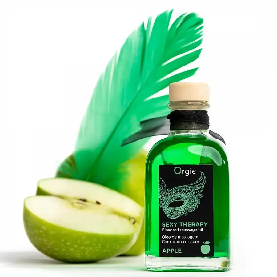 Набір для масажу Orgie – Sexy Therapy Apple (100 мл), їстівна розігрівальна олія + пір’їнка Львів - фото 4