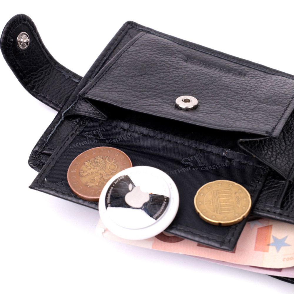 Горизонтальний чоловічий гаманець із натуральної шкіри ST Leather 22443 Чорний Київ - фото 8