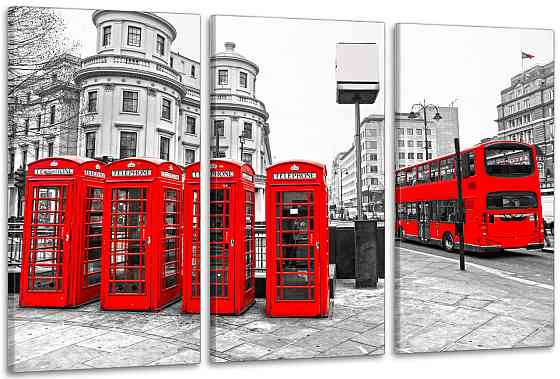 Модульная картина в гостиную / спальню Лондон  ART-081_3A 100х150 см Киев