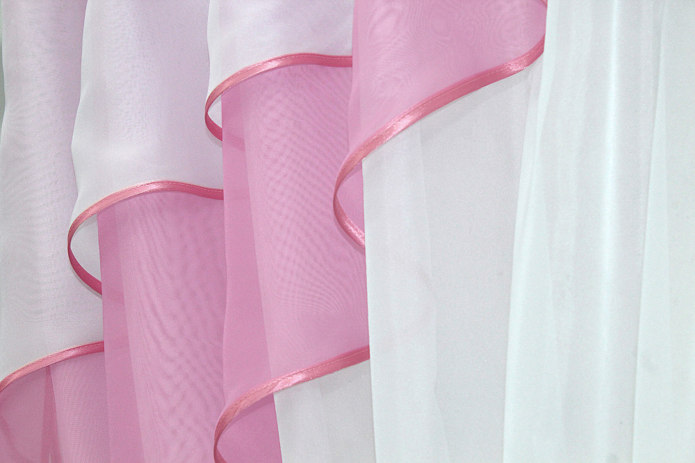 Кухонная занавеска VR-Textil № 114к ламбрекен и тюль розовый с белым 270х170 см (52-0533) Киев - изображение 5