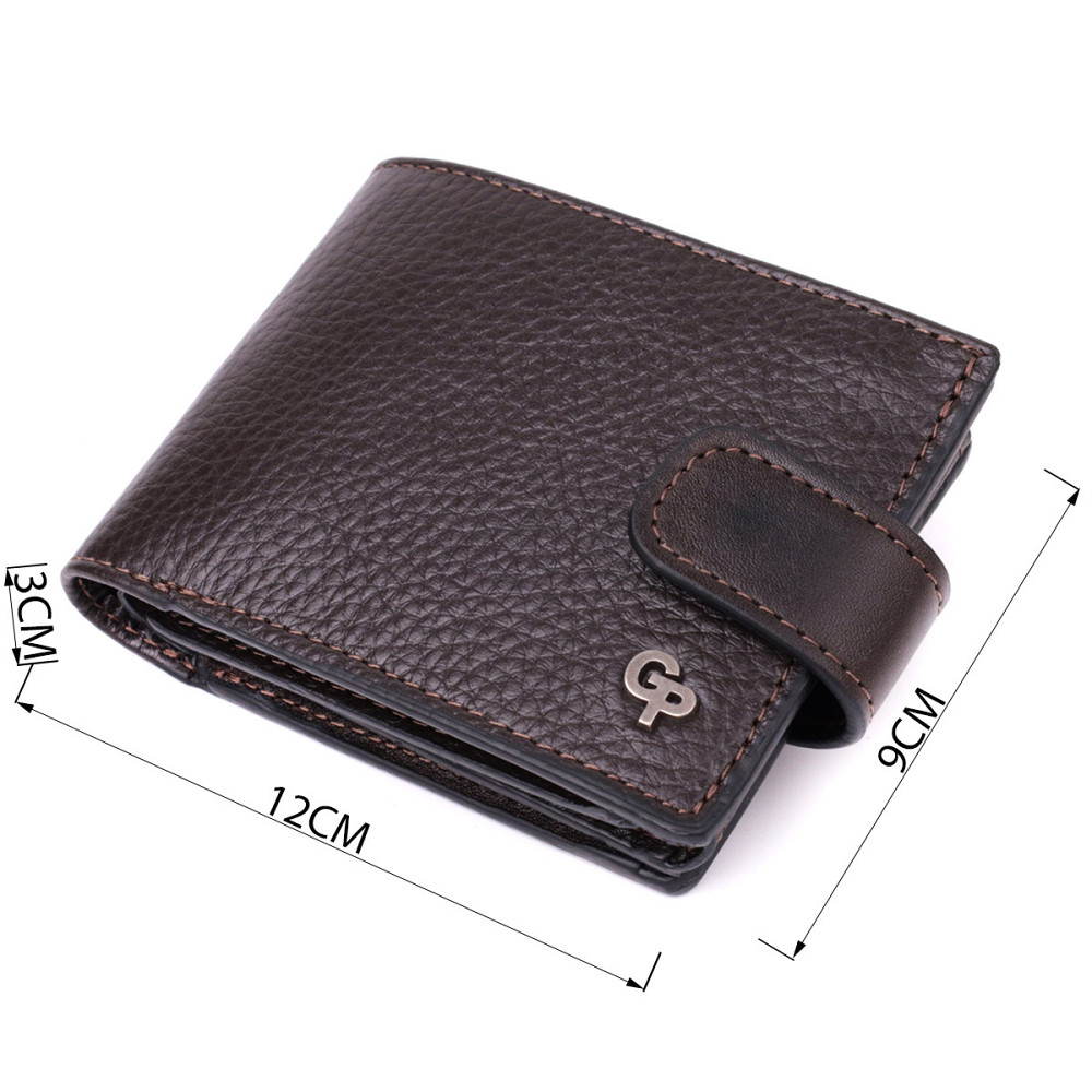 Практичное портмоне из люксовой зернистой кожи флотар GRANDE PELLE 22876 Коричневый Киев - изображение 10